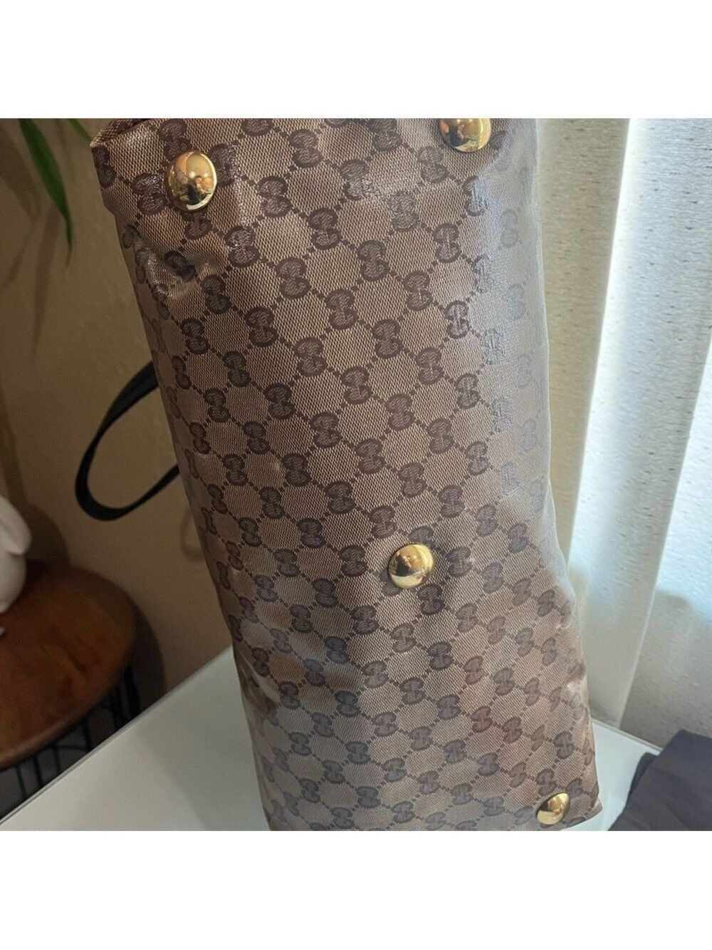 GUCCI CRYSTAL MONOGRAM ZIPPERED TOTE - Picture 7 of 15